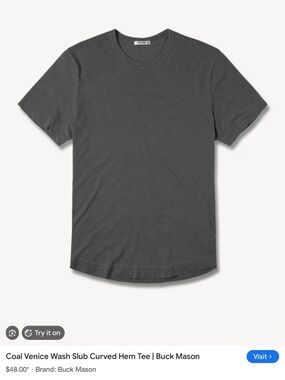 Buck Mason Slub Curved Hem T-Shirt